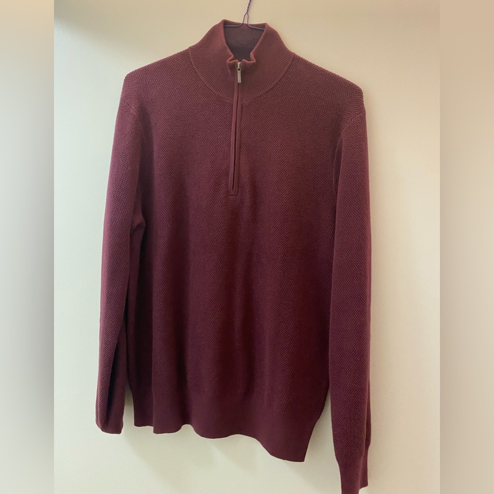 Brooks Brothers Men’s Quarter Zip - Maroon M